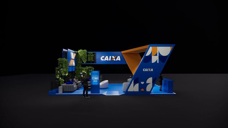 Render of the A-frame booth