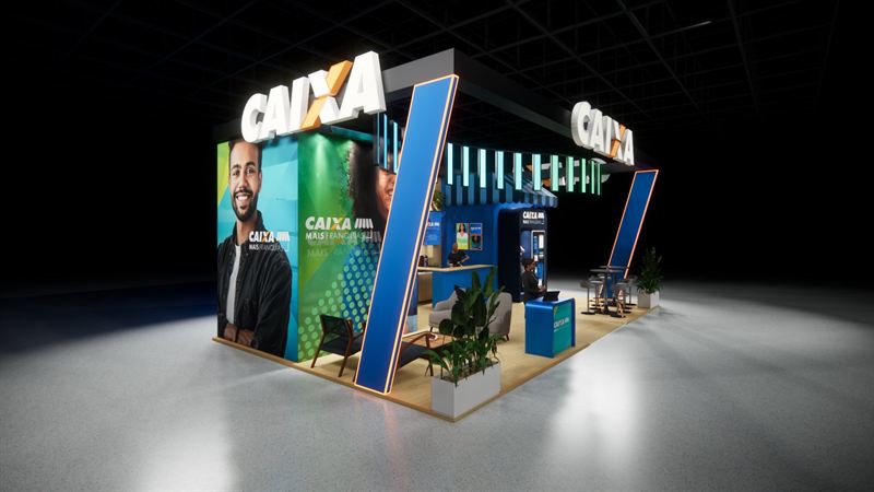 Render of the Caixa business booth